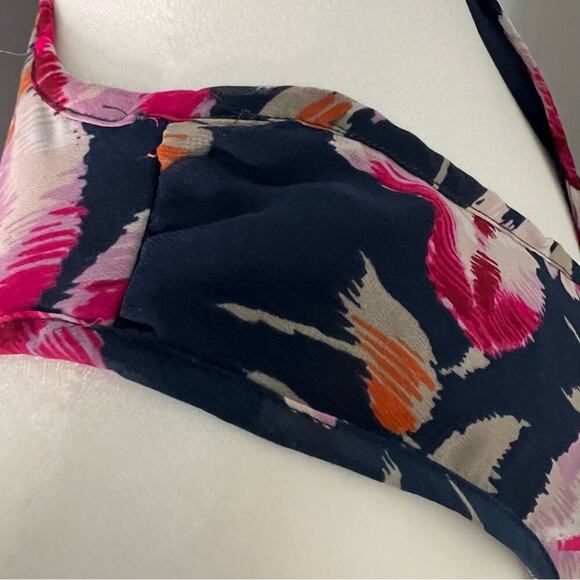 Band Of Gypsies Navy Blue and Pink Floral Maxi Wrap Dress- Size Small - Picture 12 of 14